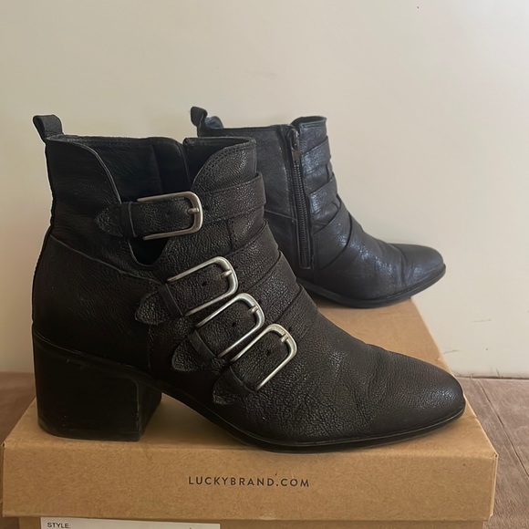 ASOS DESIGN Alissa leather buckled boots SZ UK 4 - Picture 4 of 6